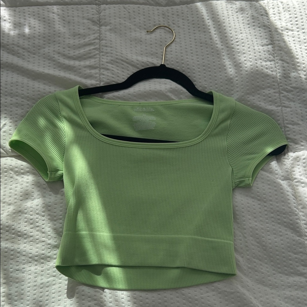 Target Light Green Ribbed Crop Top